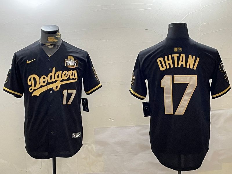 Men Los Angeles Dodgers #17 Ohtani Black Game 2024 Nike MLB Jersey style 1205